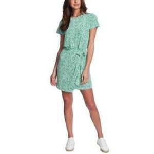 MSRP $99 1.state Trendy Plus Size Printed Tie-Waist Dress Green Size 2X